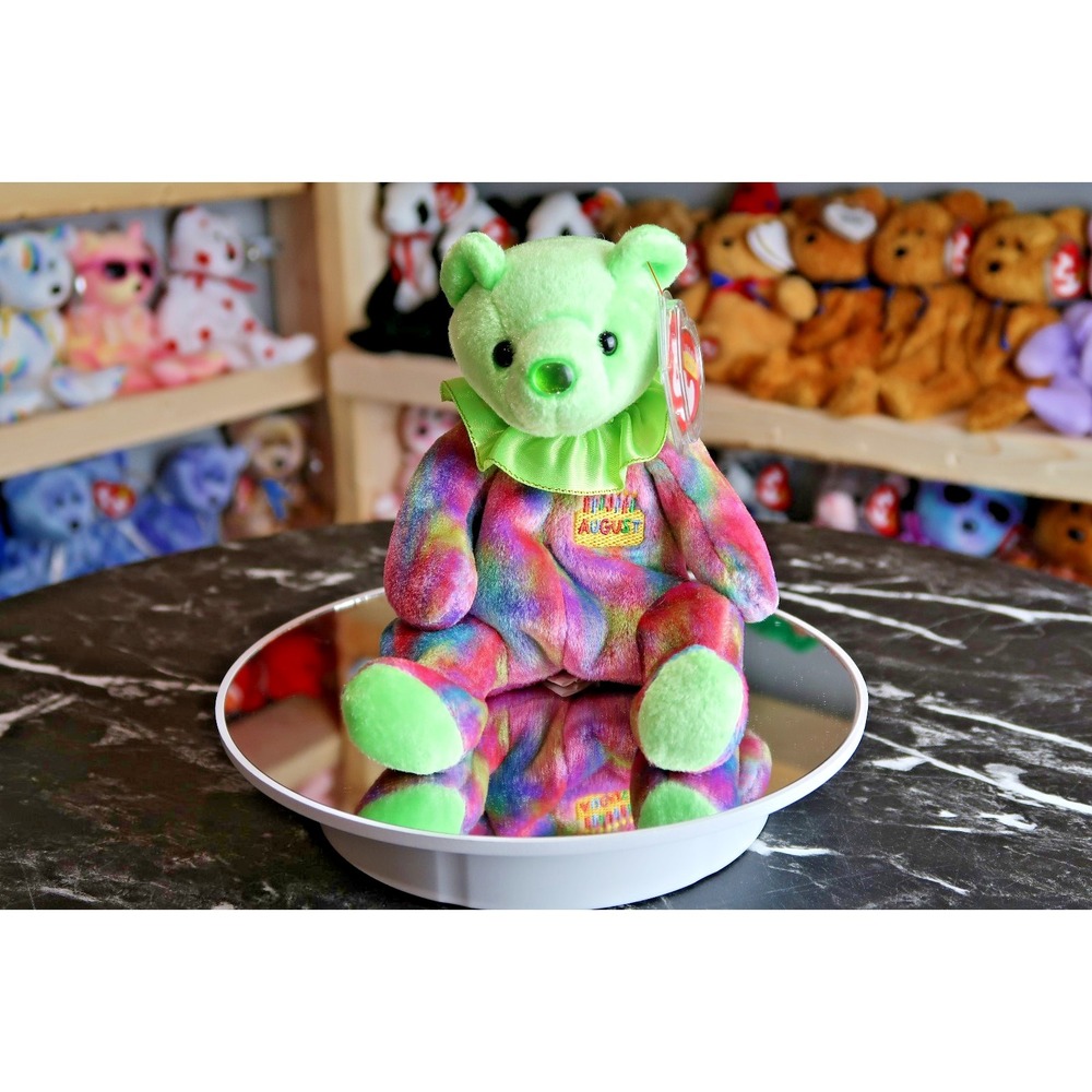 TY Beanie Baby - August the Birthday Bear | Tush Tag Wear | Vintage | Rare